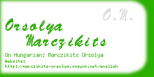 orsolya marczikits business card